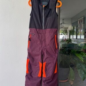 Stylish Spider Kids One Piece Snowsuit - Black and Orange.